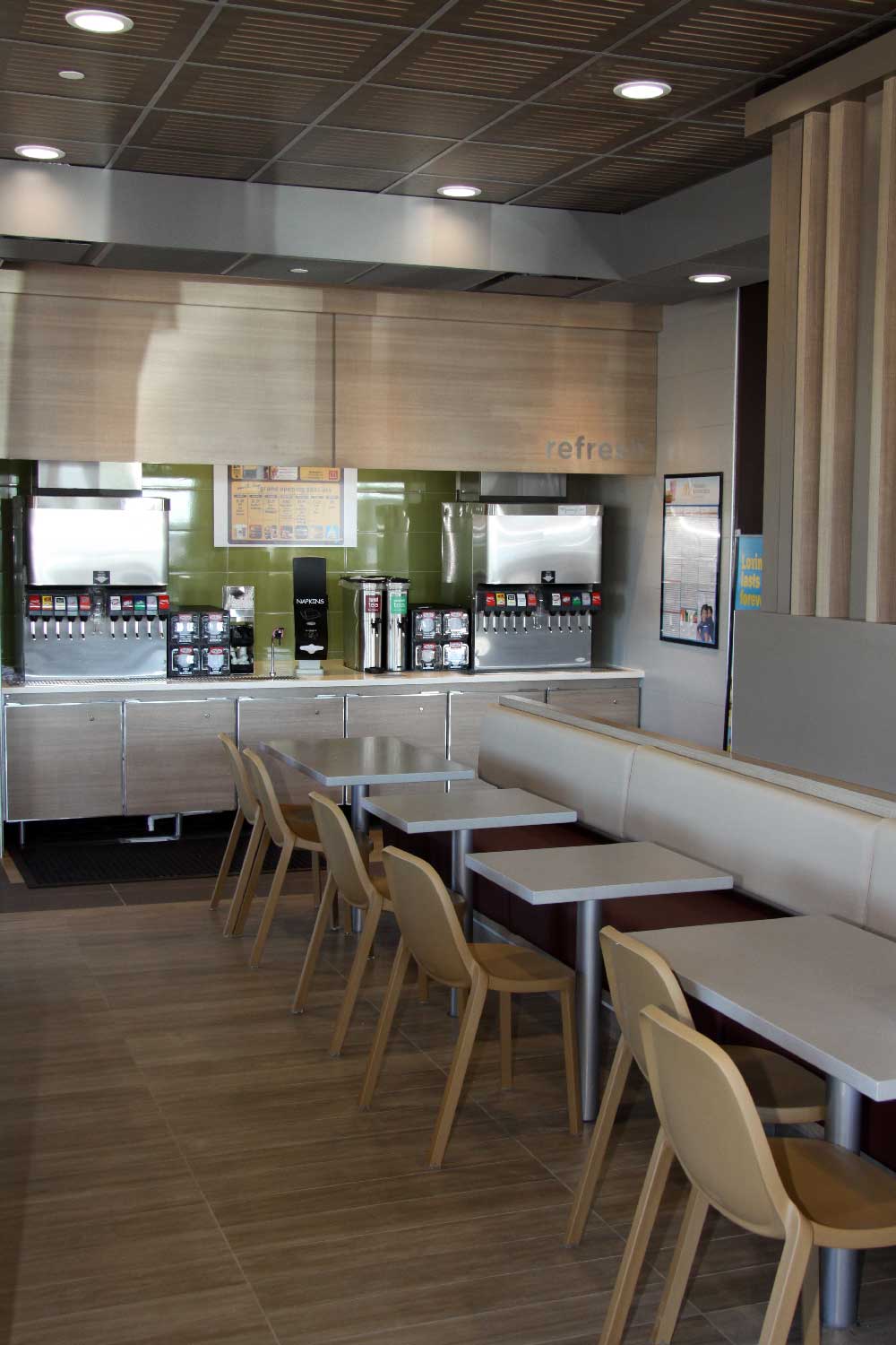 McDonalds seating interior Fountain Valley Los Angeles Design